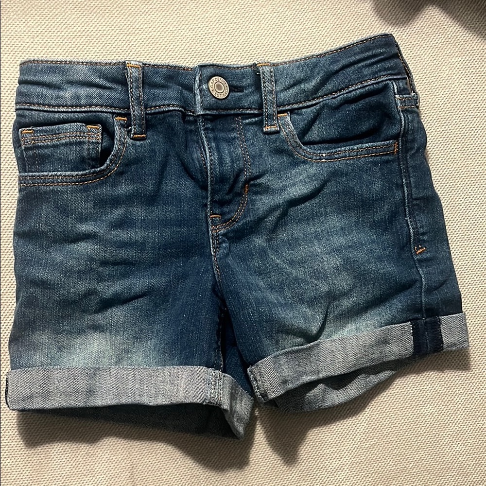 GAP Blue Denim Shorts with Cuffed Hem and Faded Look